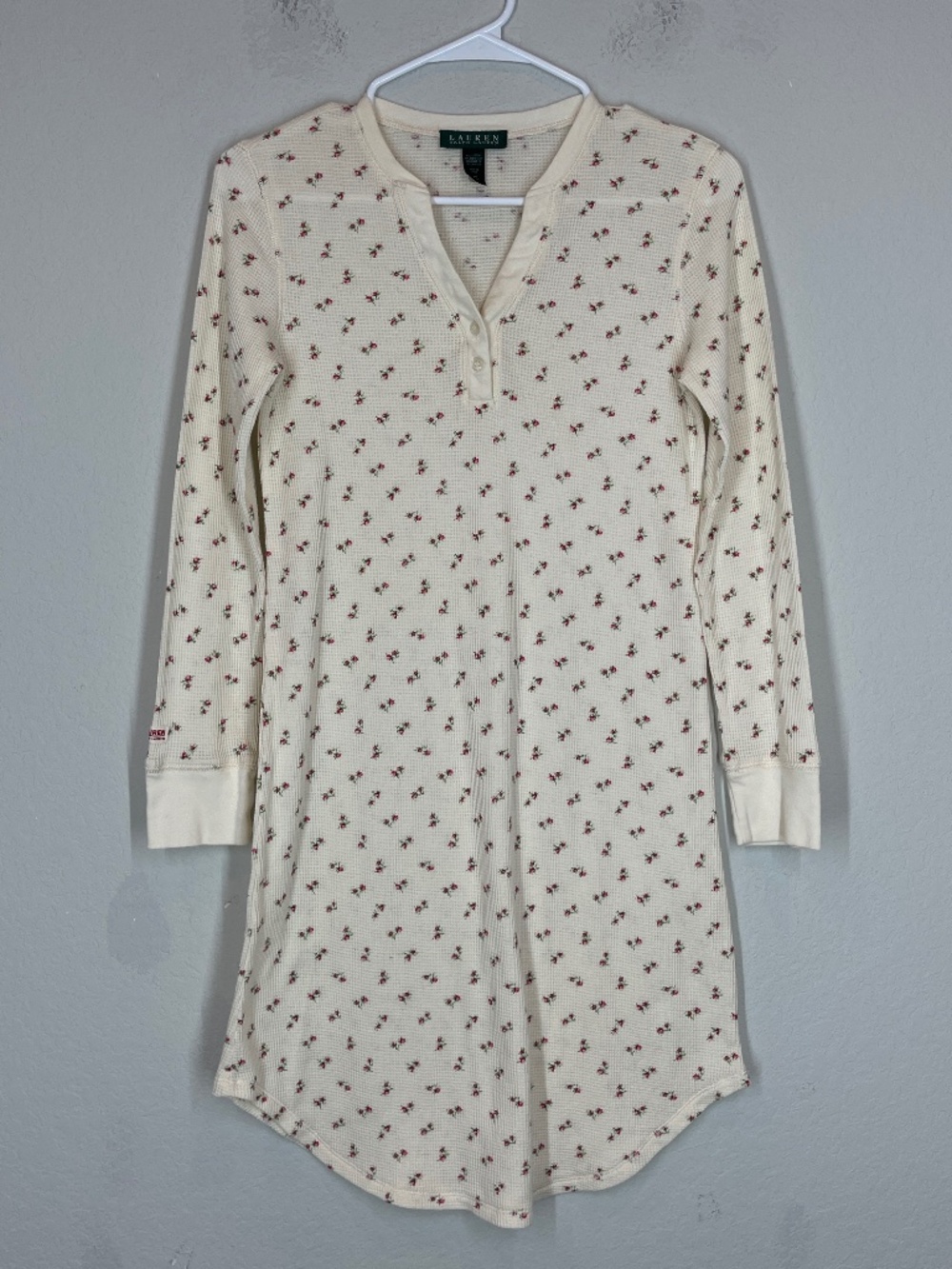 Lauren Ralph Lauren Knit Night Shirt Dress Floral Sleepwear Size XS